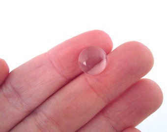 10mm glass magnifying flatbacked cabochons, round crystal clear flat backed cabs, pick your amount