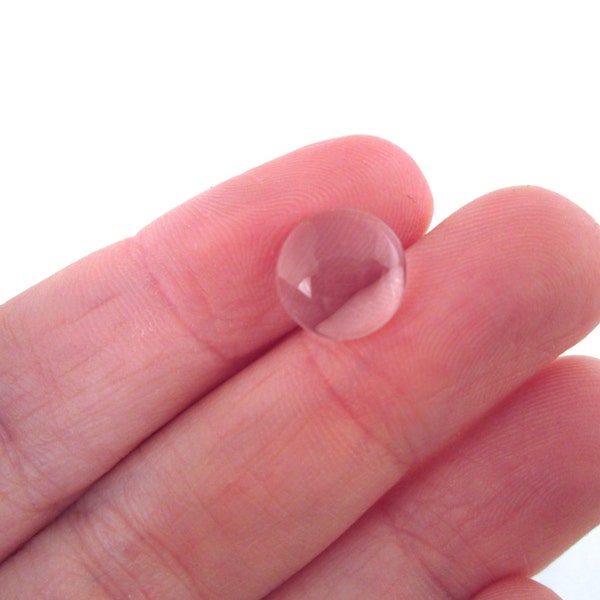 10mm glass magnifying cabochons, round crystal clear cabs, pick your amount