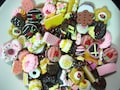 50pc assorted mix of flatbacked resin decoden cabochons, minature sweets kawaii pastry flat backed acrylic plastic cabs
