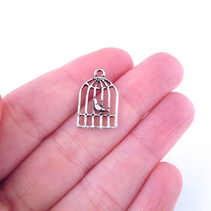20 silver plated 18mm birdcage charm connecters, pendant connectors,  12x18x2mm, D223