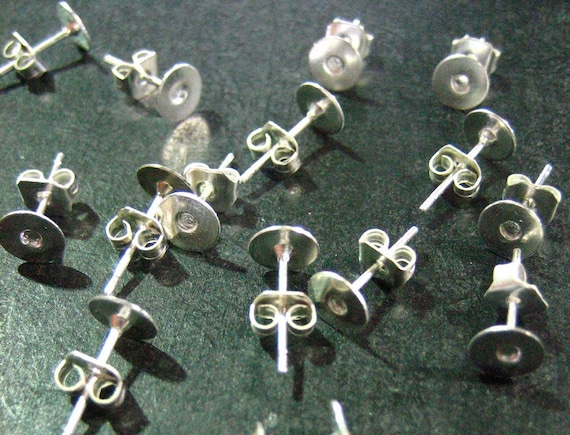 6mm Leverback Earring Hooks, Silver Plated With a Glue on Pad, Pick Your  Amount, C31 