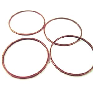 25 Conectores de Círculo Aberto de 25 mm banhados a cobre vermelho antigo, Conectores de Pingente de Anel de Ligação Redondo, F186