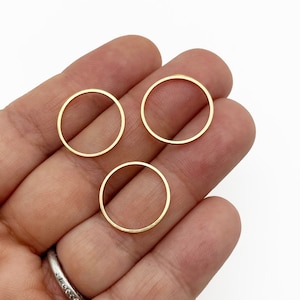 20 Light Gold Plated 16mm Circle Connectors, Round Linking Ring Pendant Circle Links, F280