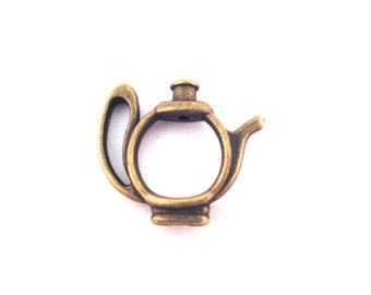 Brass Teapot Beads Teapot Charms, Tea Pot Pendants, L140