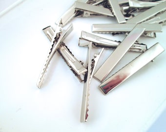 46mm Silver Alligator Clips Hair Clips Barrettes (Medium)