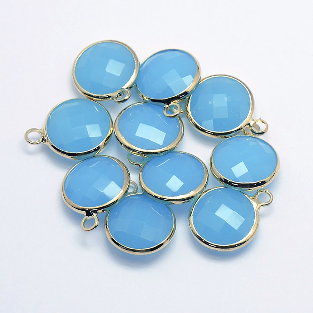 DESTASH SALE 2 ラウンドファセットガラスシングルループペンダント