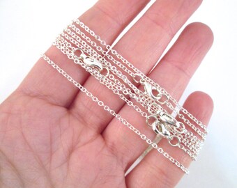 30 Inch Silver plated finished chains,  links 2mm long, 1.5mm wide, D202