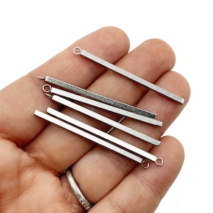 Osiem zawieszek prętowych ze stali nierdzewnej o wymiarach 43 x 2 mm, długie zawieszki prętowe, A103