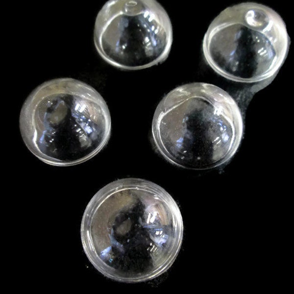 3 20mm hollow glass terrarium domes, handblown jewelry findings, Q177