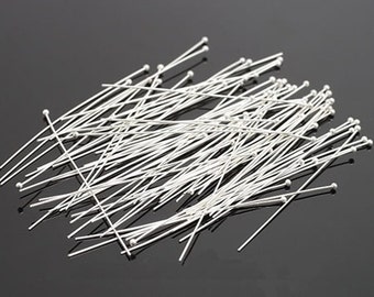 Silver plated ball pins 35mm long, pick your amount, C217