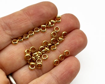 20 Gold Plated Stainless Steel Spacer Beads H322