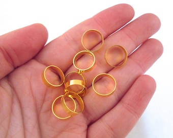 5 Gold Plated Circle Linking Ring Pendant Connectors, Gold Uv Resin Circle Charm Connecters, 12mm, F384
