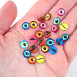Multicolor Glass Eye Cabochons , 8-16mm, Pick your size image 5