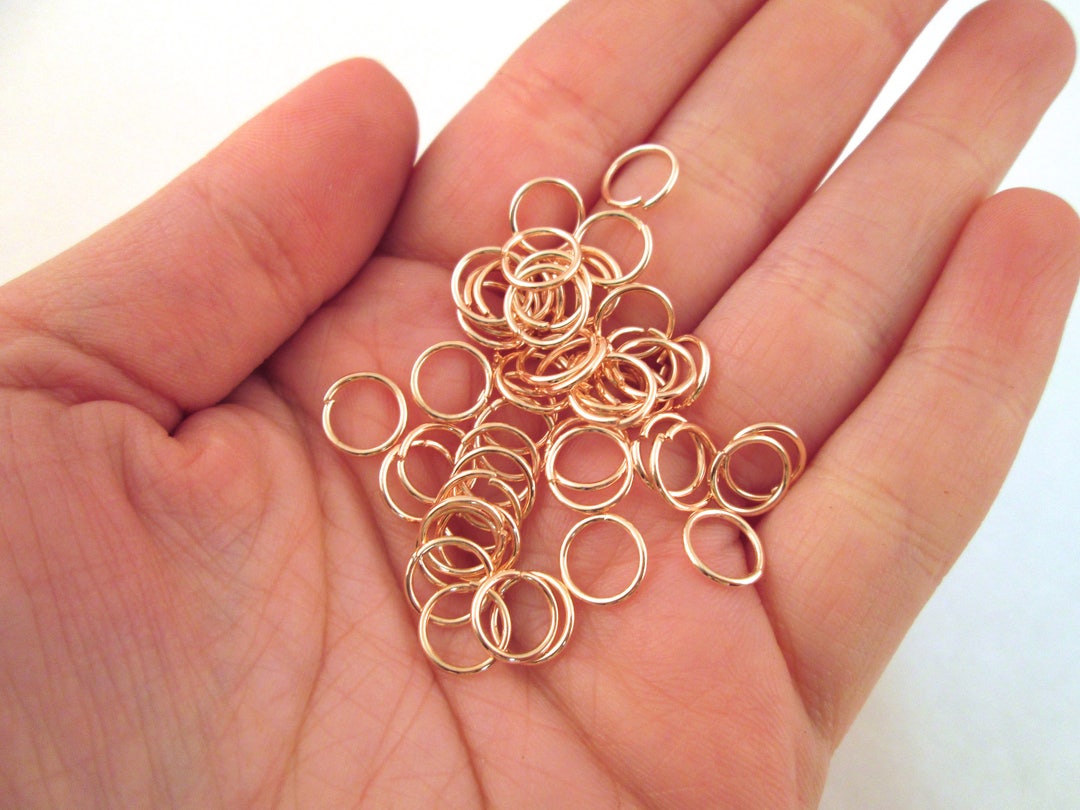 8mm Rose Gold Plated Jump Rings, 10 Grams 80 Pieces C213 Etsy