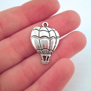 Silver Plated Hot Air Balloon Charm Pendants, pick your amount, A13