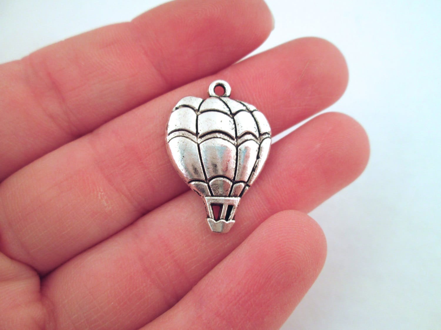 Silver Plated Hot Air Balloon Charms, pick your amount, A13