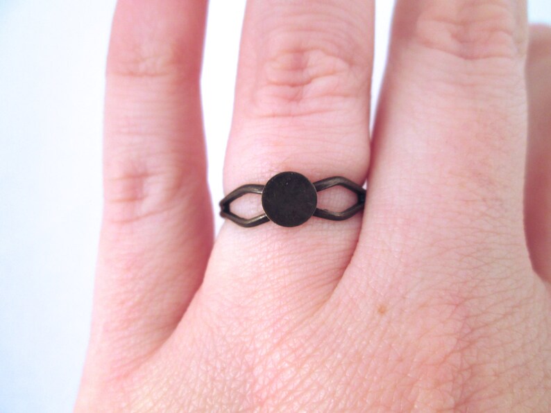 Brass Plated 6mm Adjustable Ring Blanks With a Glue on Pad Etsy