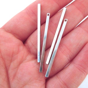 Silver Bar Pendants Long Bar Charms 40x2mm, Pick Your Amount, A107
