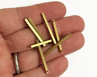 6 25mm Gold Bar Connecter Pendants Long Bar Connector Charms 25x2mm, H318