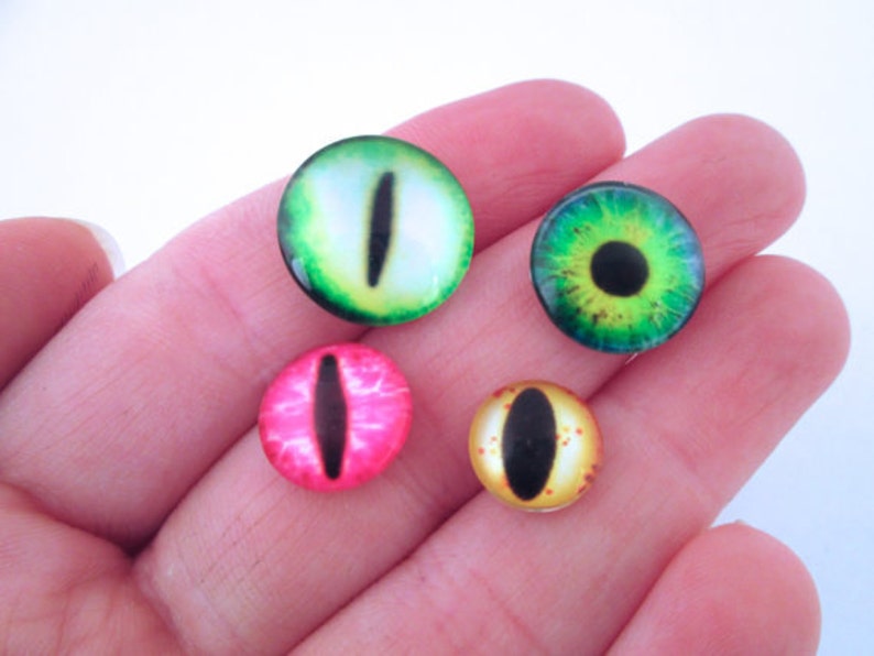 Multicolor Glass Eye Cabochons , 8-16mm, Pick your size image 4