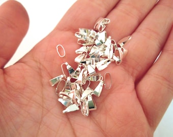 50 enganches de presión chapados en plata de 7 mm, 7x3,5 mm, A60
