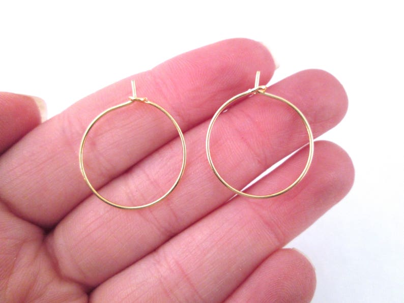 20mm Hoop Earrings Gold Plated Ear Rings C55 | Etsy