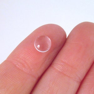 6mm clear glass cabochons, crystal clear glass magnifying cabs