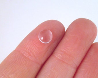 6mm clear glass cabochons, crystal clear glass magnifying cabs