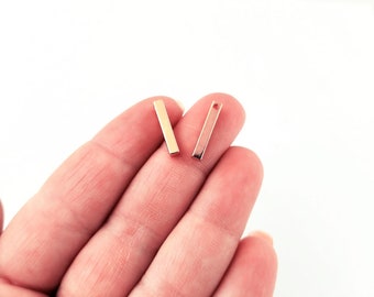 15mm Light Rose Gold Rectangle Bar Pendants, Rectangular Long Bar Charms 15x2mm, Pick Your Amount, A242