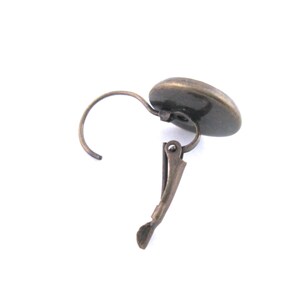 12mm brass bezel lever back earrings, C133 image 4
