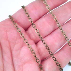 Soldered Brass Plated Flat Cable Cross Chain, Bronze Chain, C029Y