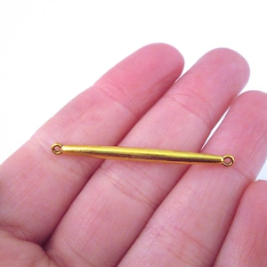10 Gold Plated 40mm Bar Pendant Connecter Links, Charm Connectors A130
