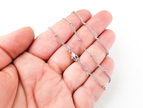 16 Inch Decorative Platinum Plated Finished Chains Curb Chain Links 1mm Long 1mm Wide 16.8 Long L418 Etsy UK