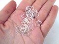 25 Silver Tone Open Teardrop Connectors, Silver Teardrop Charm Pendants, 7x11mm, F210