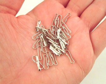 100 Lanyard Hook Clips, Silver Tone, 11x3mm Zipper Pulls, Purse Pulls, B197