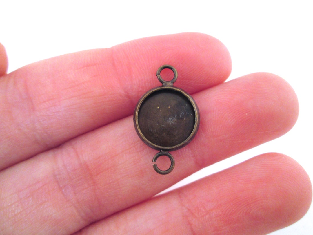 50pcs Antique Bronze Cabochon Bezel Settings - Tibetan Style Flower Blank Trays For Jewelry Making