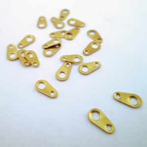 100 Gold Plated Chain Tabs, Connector Charms, 3x6mm, A47 image 1