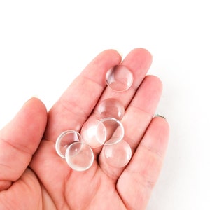 15mm round flatbacked glass magnifying cabochons, crystal clear flat backed cabs, pick your amount