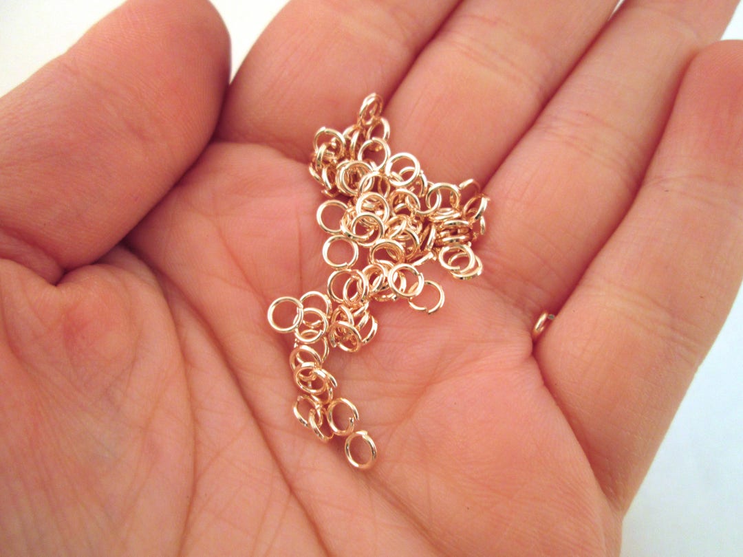 4mm Rose Gold Plated Jump Rings, 10 Grams 175 Pieces C143 Etsy
