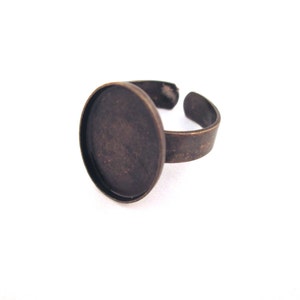 Messing überzogene 13 x 18 mm Lünette offene zurück Manschettenringrohlinge, Bronze verstellbar, A191