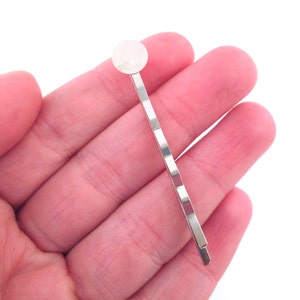 20 Silver tone bobby pins with an 8mm glue pad, C128
