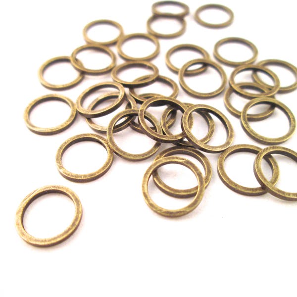 50 Brass Plated 8mm Circle Connectors, Round Linking Ring Pendant Circle Links, F20