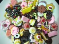25pc assorted decoden cabochons, mix of miniture kawaii dessert pastry cabs
