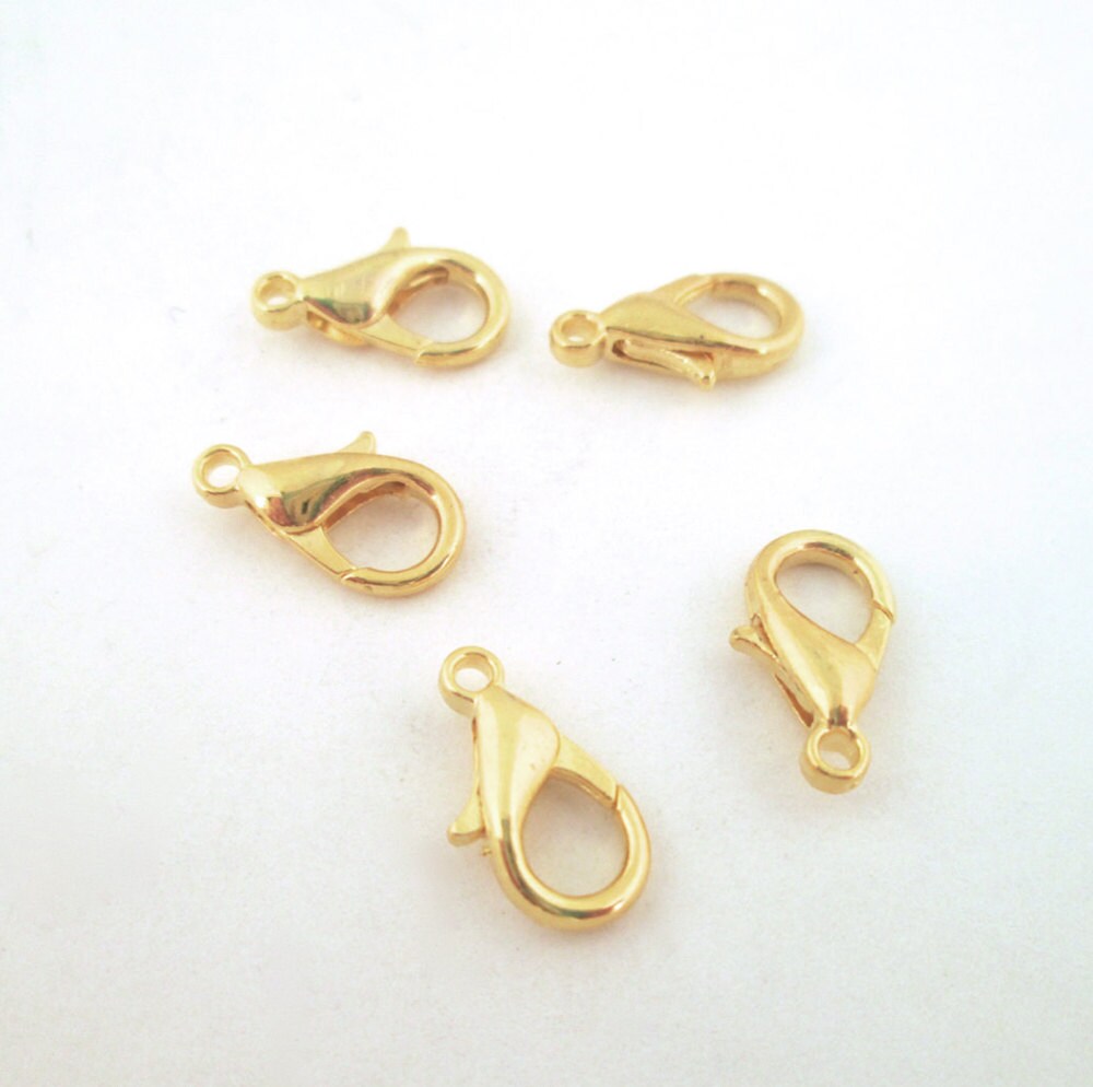 Lot De 20 Fermoirs Mousquetons Argentés 14x8 Mm - Pour Bijoux, Clés, Sacs