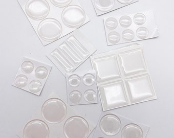 50 Destash Assorted Clear Resin Sticker Dome Cabochons, Epoxy Stickers