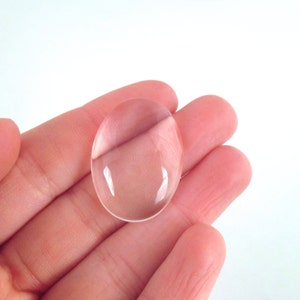 22x30mm flat backed glass cabochons, flatbacked oval crystal clear magnifying cabochons