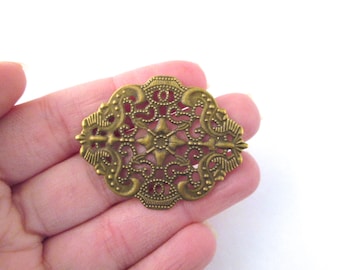 Schöne antike Messing 44 mm filigrane Anhänger Verbinder Stanzen, Bronze Charme Verbinder, wählen Sie Ihre Menge, B33
