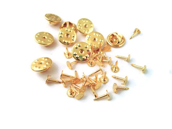 25 Gold Plated 5mm Tie Tacks With Clasps, Lapel Pins, Tie Tac B69