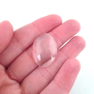 18x25mm oval glass flatbacked magnifying cabochons, flat backed cabs, pick your amount