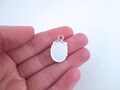Destash sale 13x18mm oval silver prong bezel pendant blank, charm base settings, Pick your amount B193